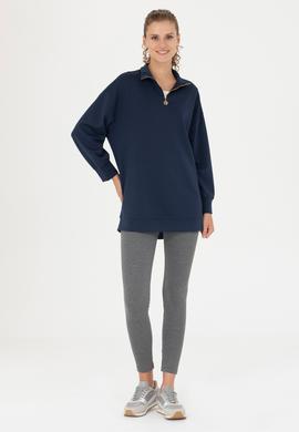 Kadın Lacivert Dik Yaka Sweatshirt - 50277560005