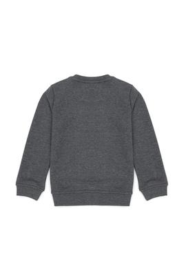 Erkek Çocuk Antrasit Melanj Basic Bisiklet Yaka Sweatshirt - 50274408054