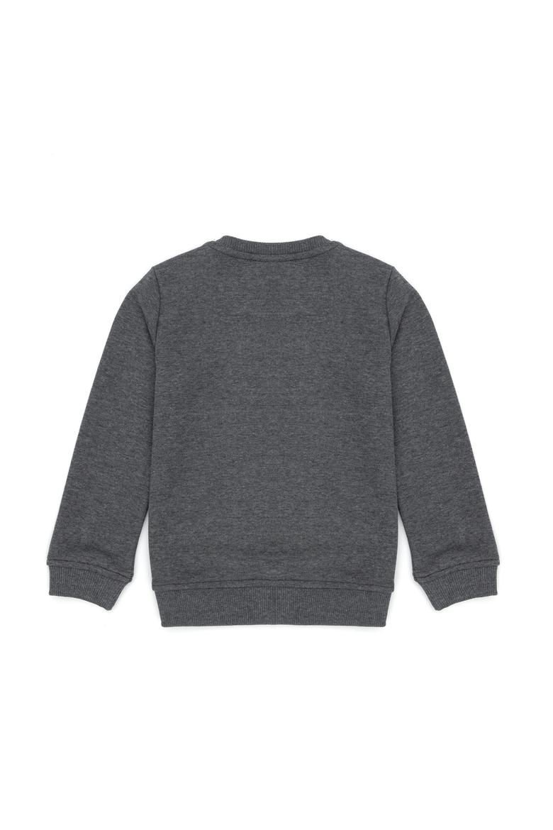 Erkek Çocuk Antrasit Melanj Basic Bisiklet Yaka Sweatshirt - 50274408054