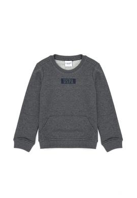 Erkek Çocuk Antrasit Melanj Basic Bisiklet Yaka Sweatshirt - 50274408054