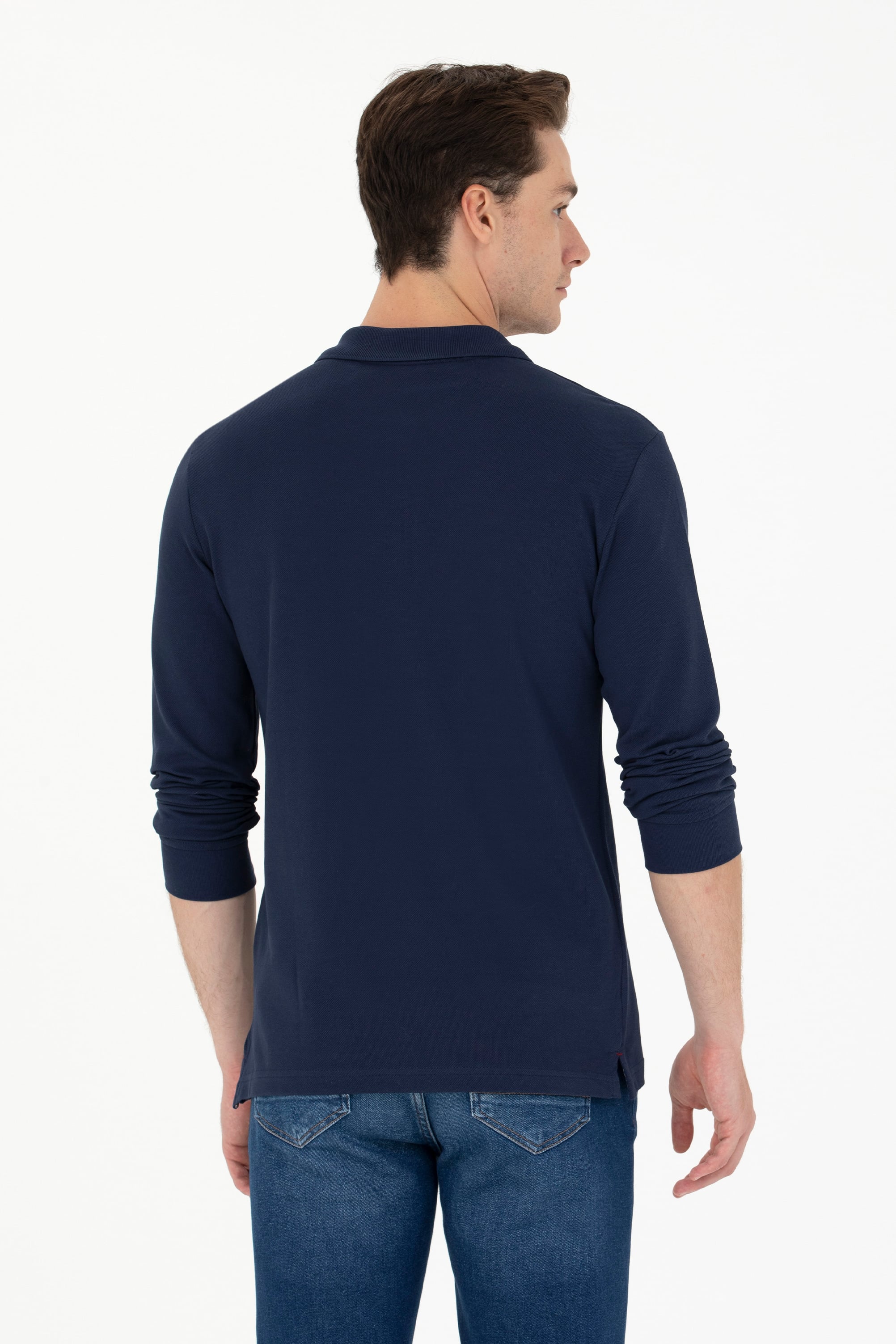 Erkek Lacivert Basic Sweatshirt - Image 5