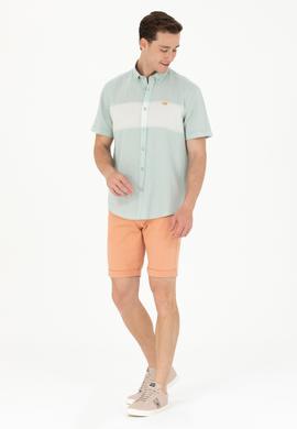 Erkek Su Yeşili Kısa Kollu Gömlek - 50263575024