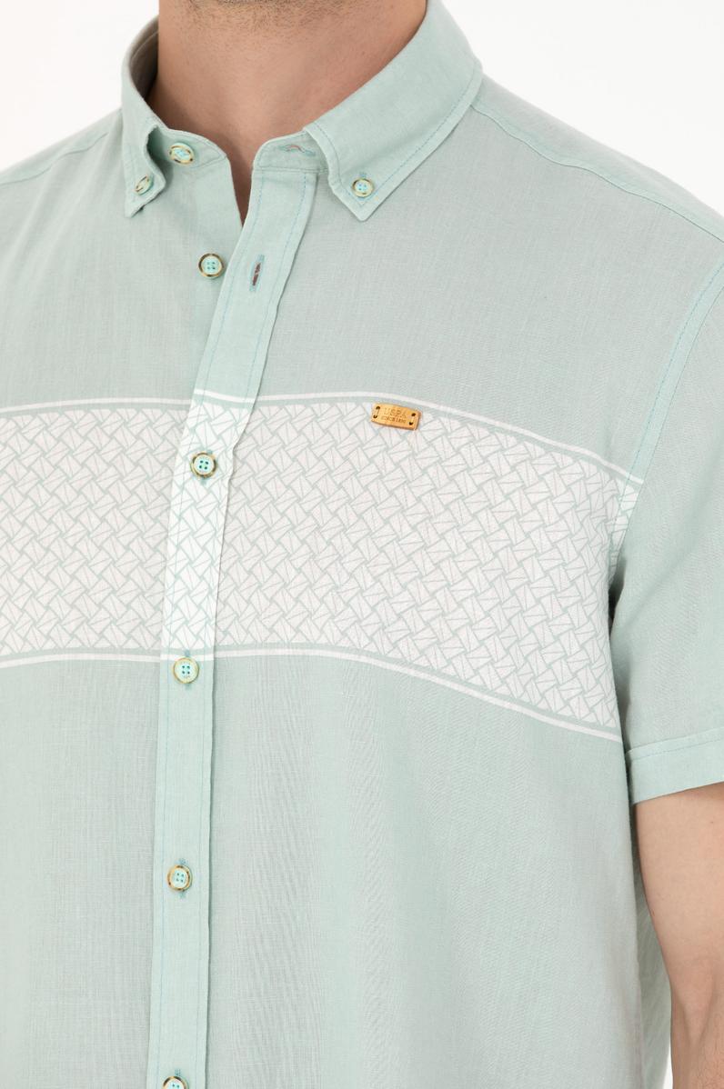 Erkek Su Yeşili Kısa Kollu Gömlek