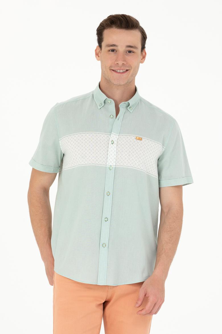 Erkek Su Yeşili Kısa Kollu Gömlek