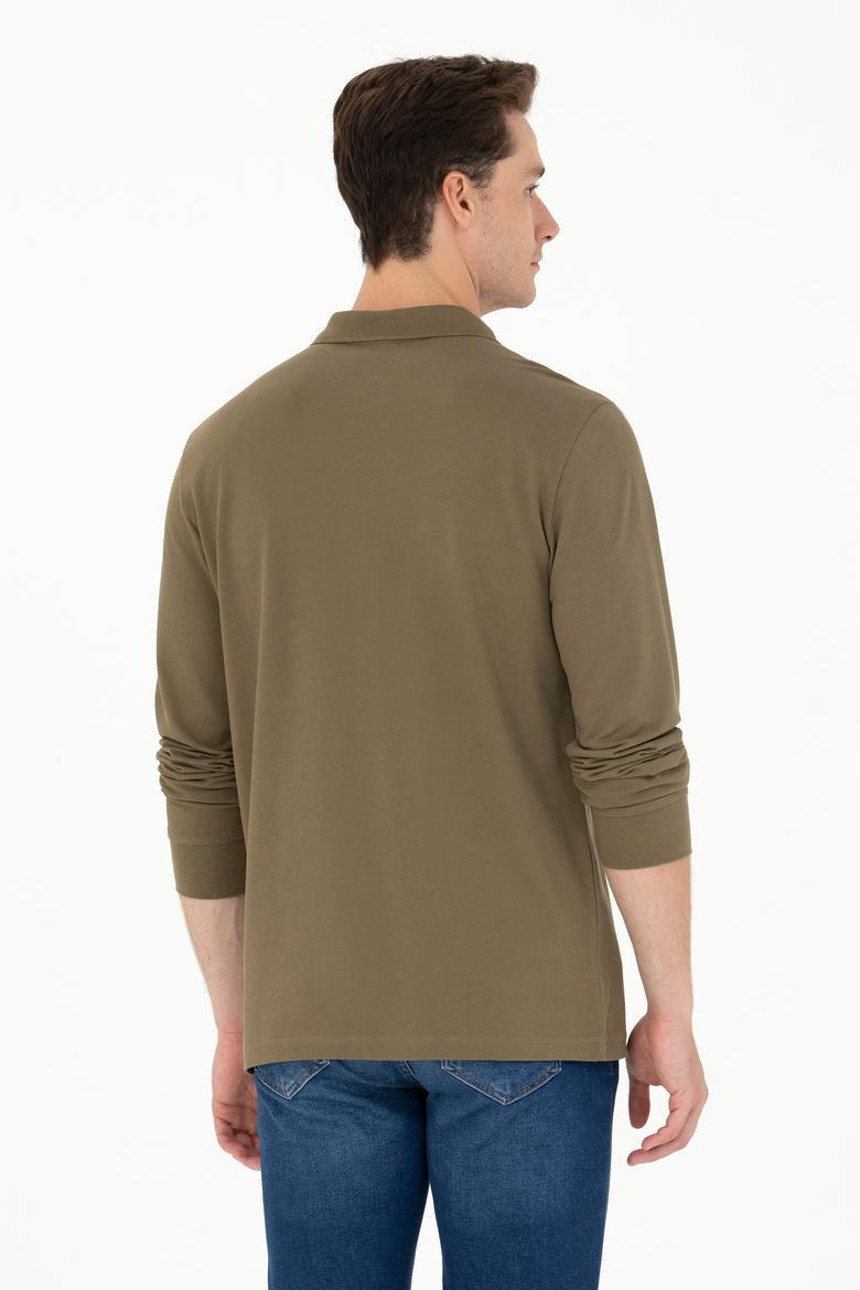Erkek Haki Basic Sweatshirt - 50276314091