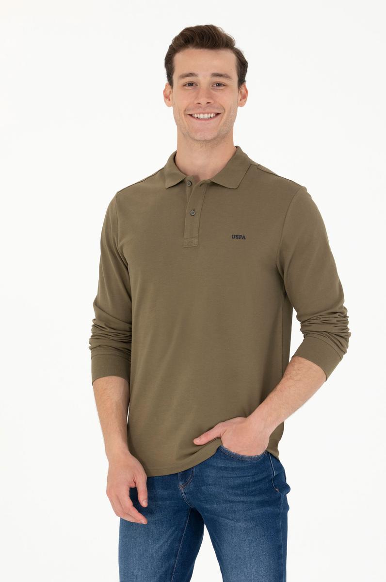 Erkek Haki Basic Sweatshirt