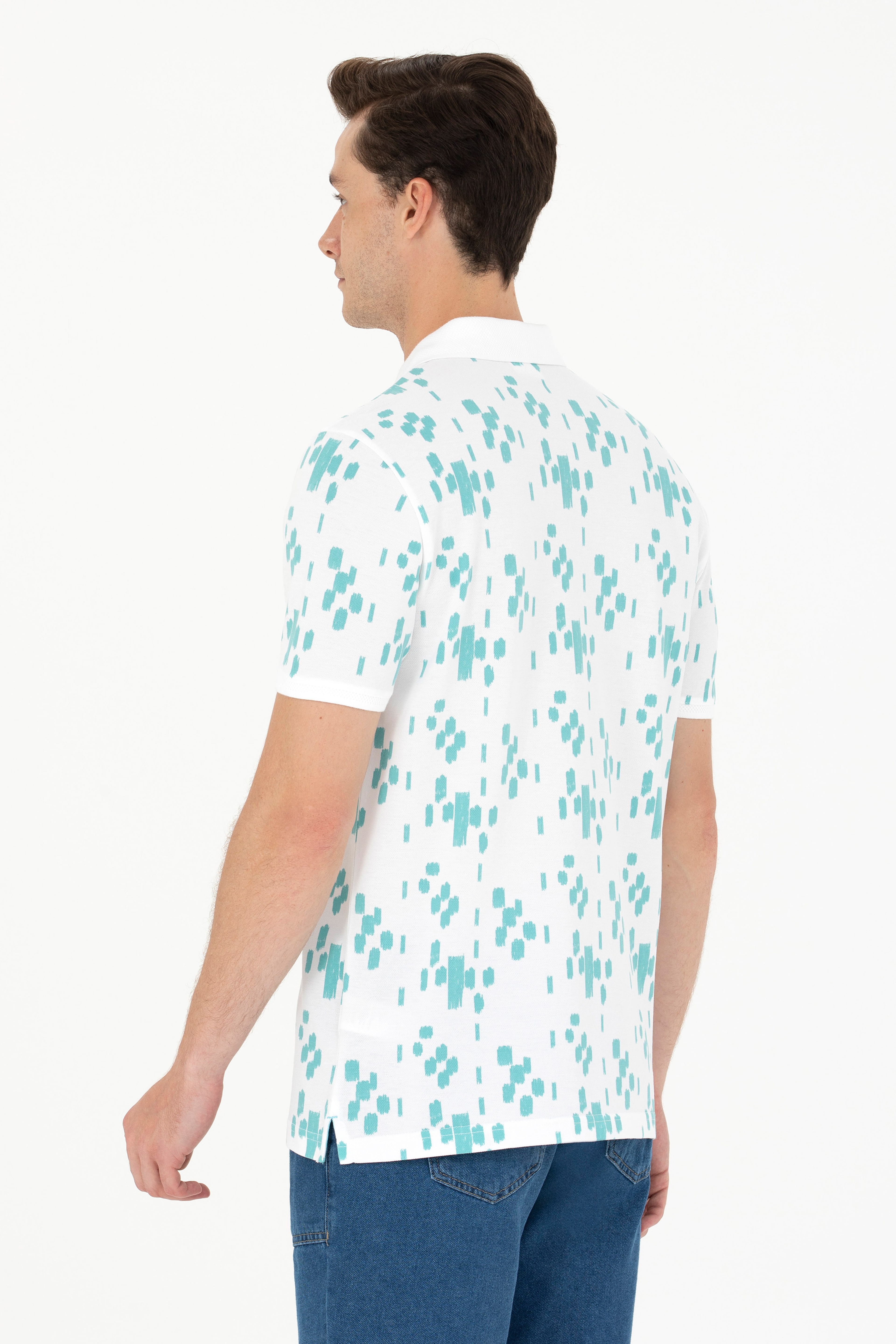 Erkek Mint Polo Yaka Tişört - Image 5
