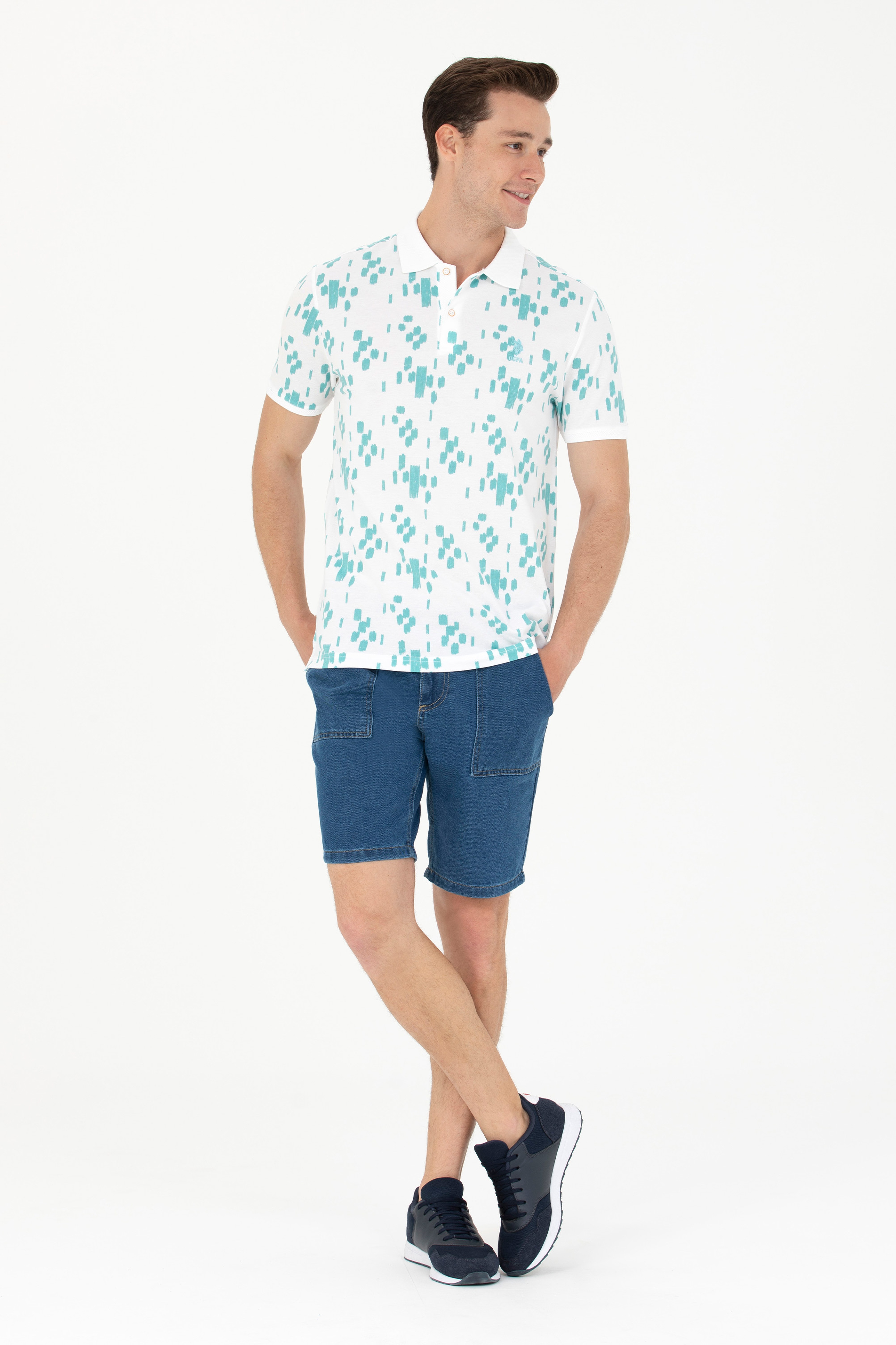 Erkek Mint Polo Yaka Tişört - Image 4