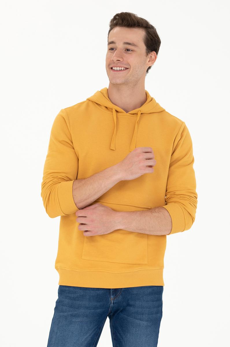 Erkek Hardal Sweatshirt