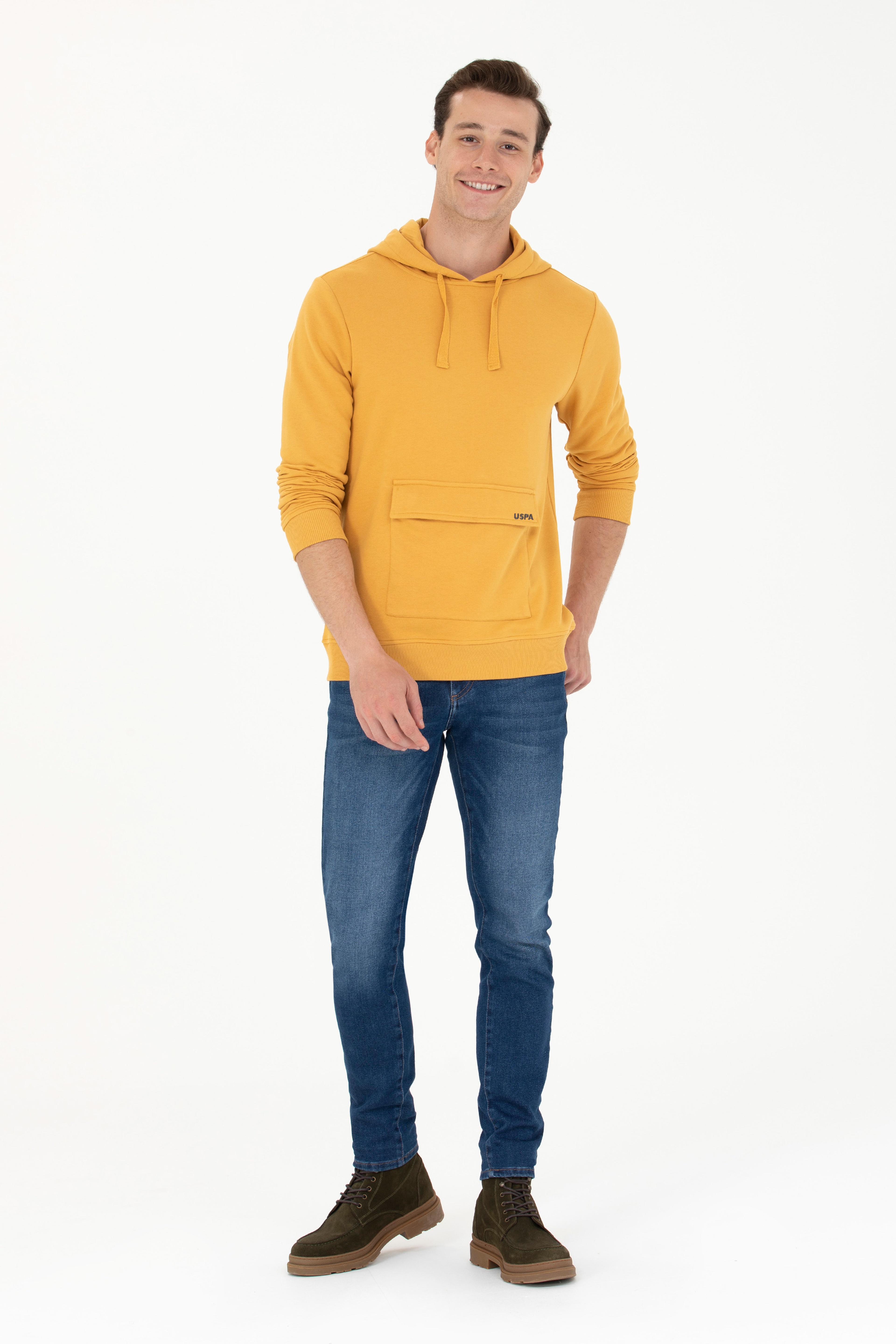 Erkek Hardal Sweatshirt - Image 4