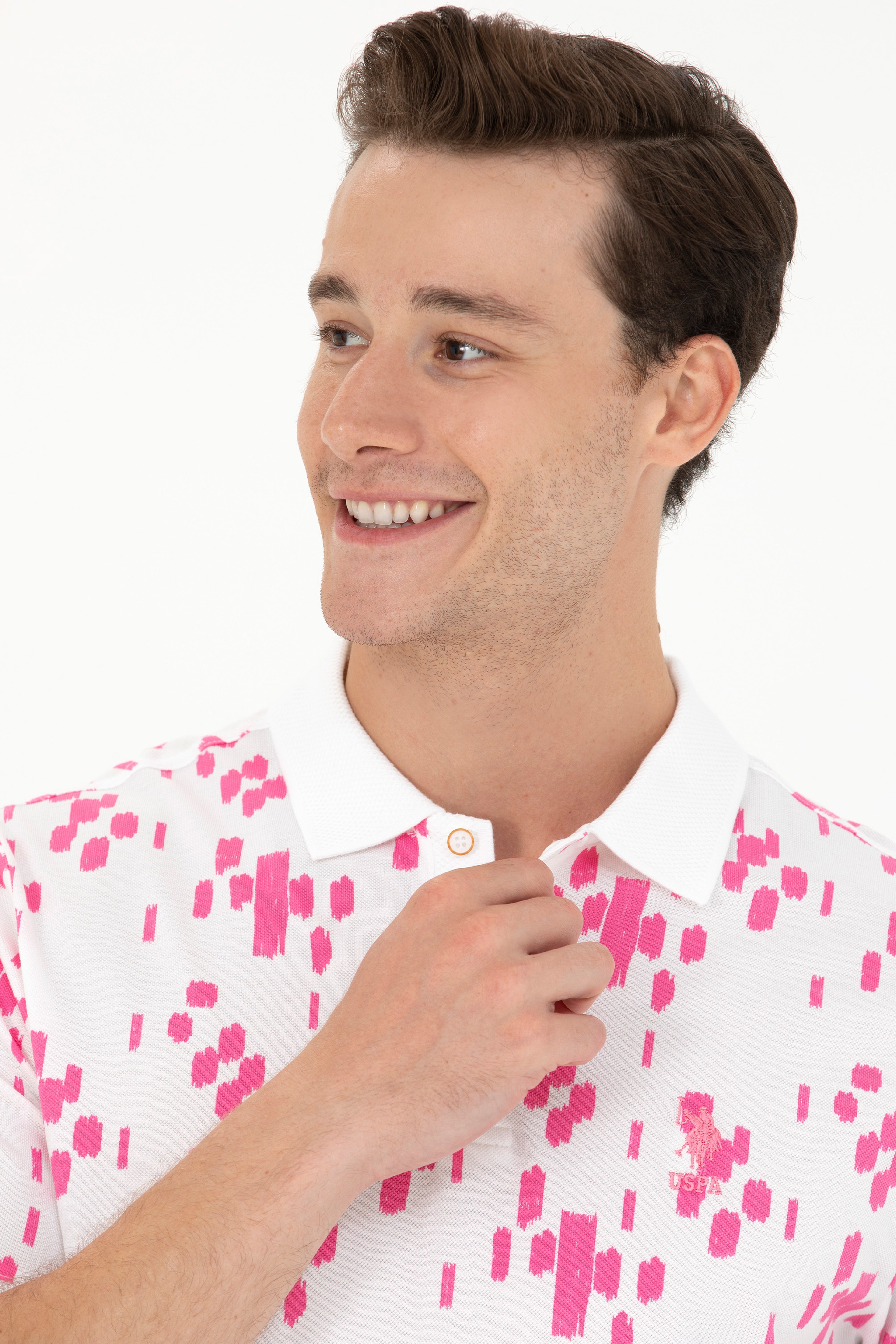 Erkek Pembe Polo Yaka Tişört - Image 2