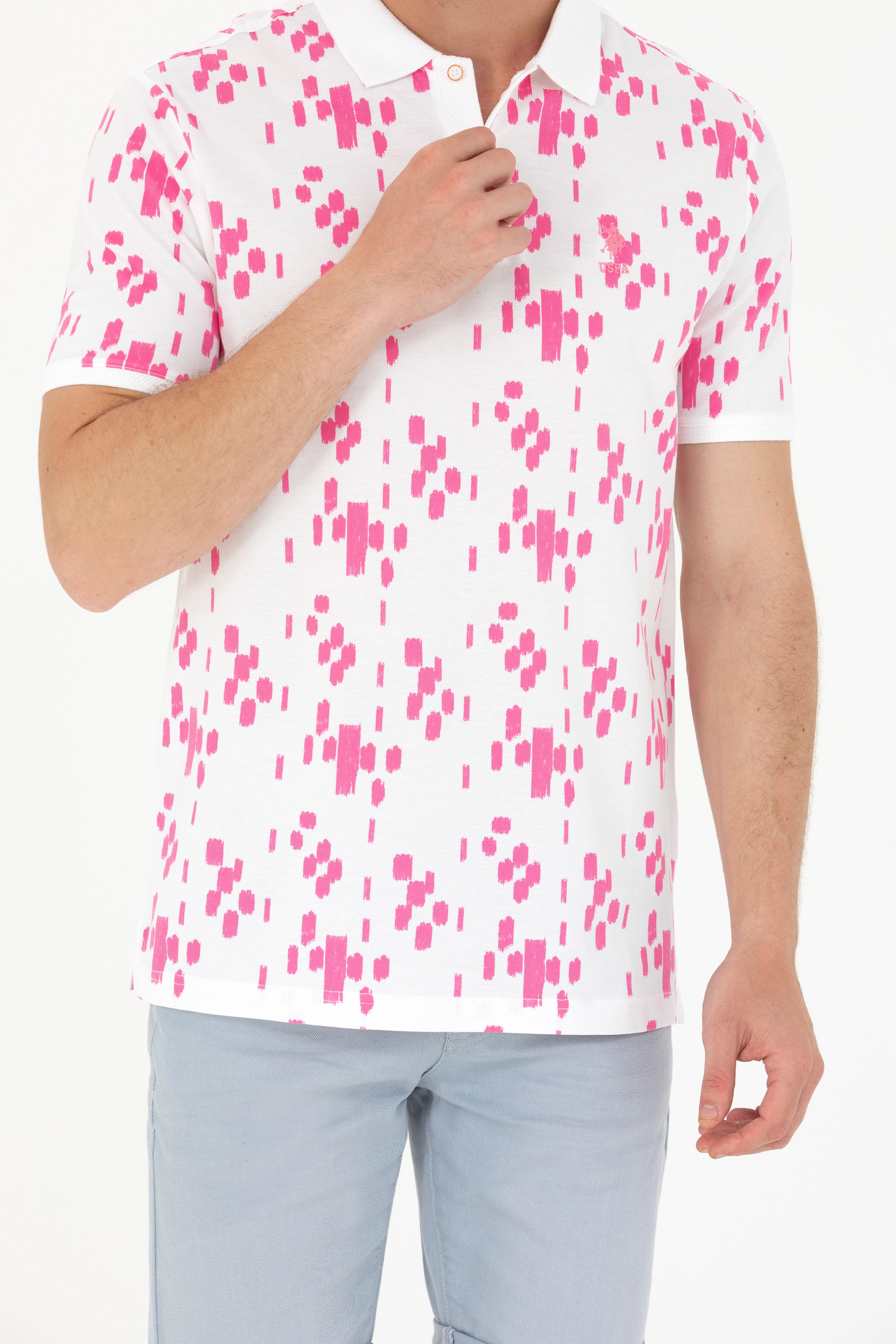 Erkek Pembe Polo Yaka Tişört