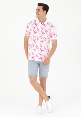 Erkek Pembe Polo Yaka Tişört - 50263426034