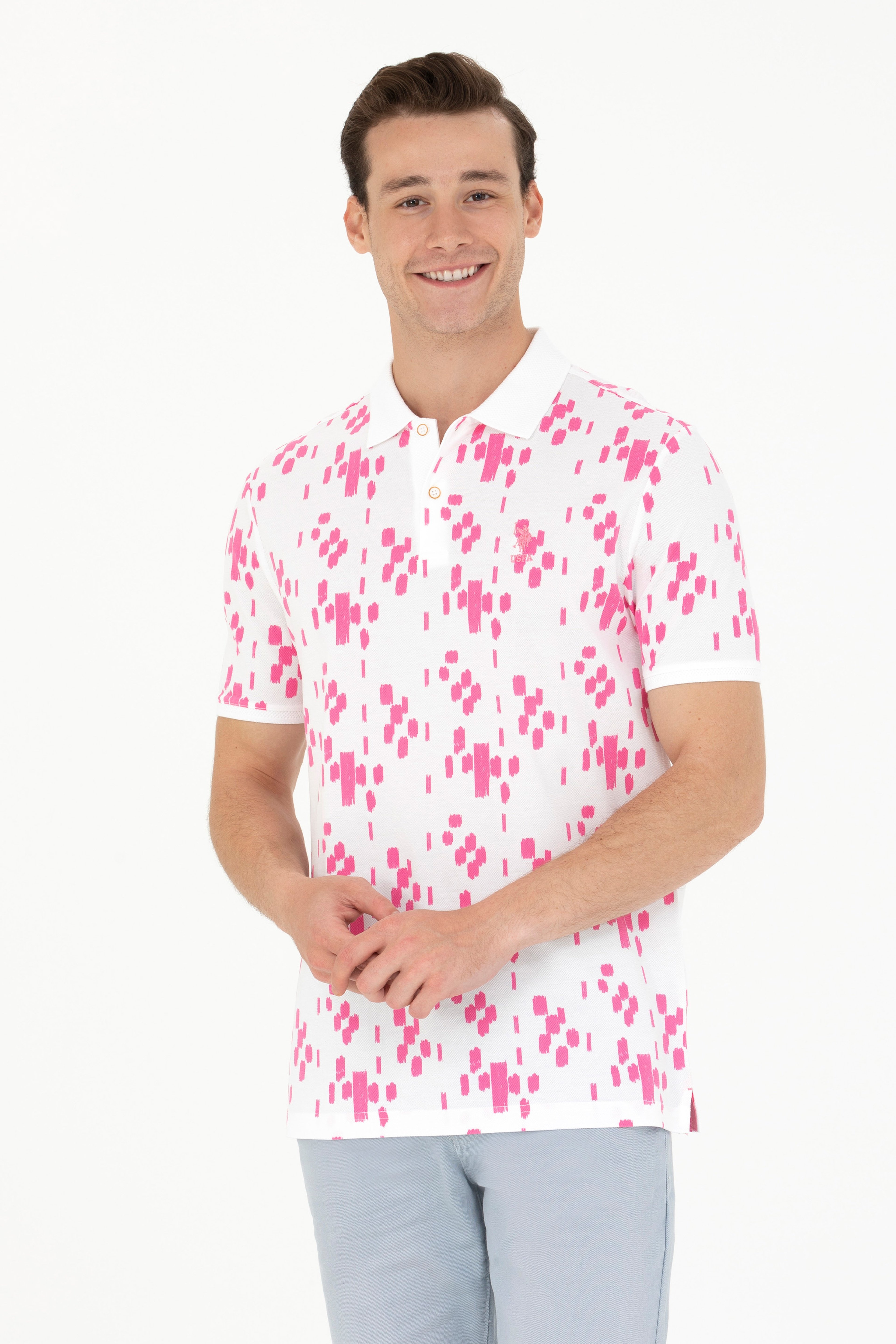 Erkek Pembe Polo Yaka Tişört - Image 1