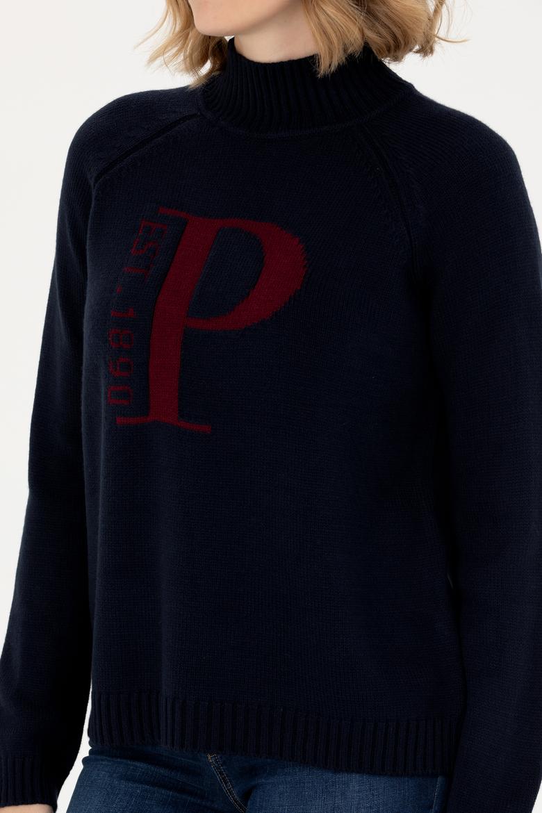 Kadın Lacivert Balıkçı Yaka Kazak - 50272031024