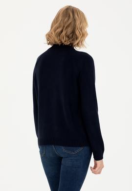 Kadın Lacivert Balıkçı Yaka Kazak - 50272031024