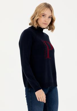 Kadın Lacivert Balıkçı Yaka Kazak - 50272031024