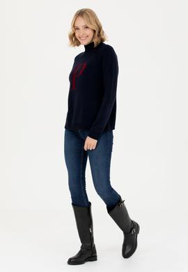 Kadın Lacivert Balıkçı Yaka Kazak - 50272031024