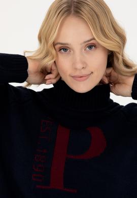 Kadın Lacivert Balıkçı Yaka Kazak - 50272031024