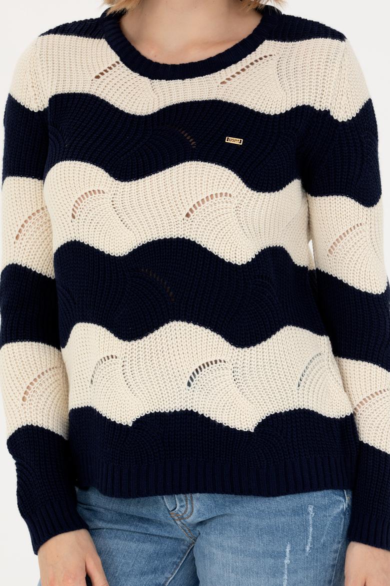 Kadın Lacivert Bisiklet Yaka Kazak - 50272043007