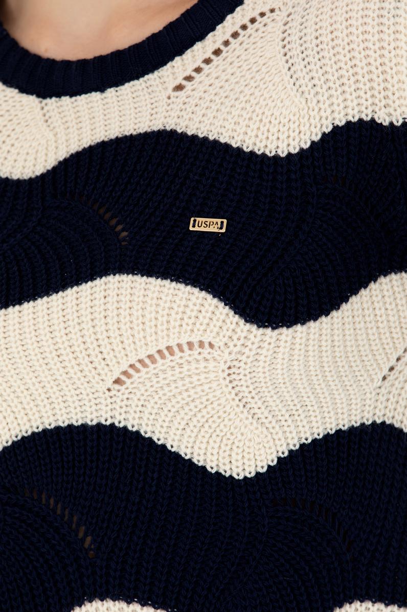 Kadın Lacivert Bisiklet Yaka Kazak