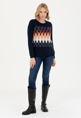 Kadın Lacivert Balıkçı Yaka Kazak - 50272046006