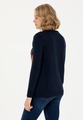 Kadın Lacivert Balıkçı Yaka Kazak - 50272046006