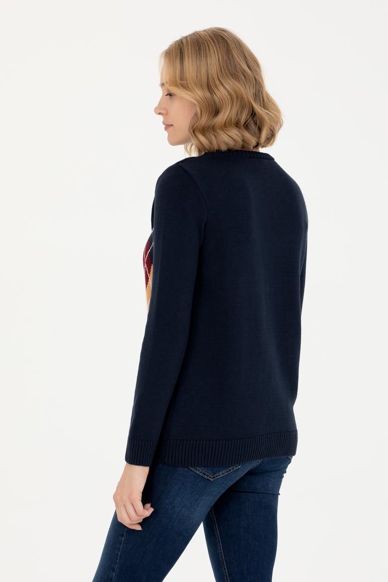 Kadın Lacivert Balıkçı Yaka Kazak - 50272046006