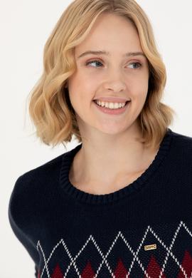 Kadın Lacivert Balıkçı Yaka Kazak - 50272046006