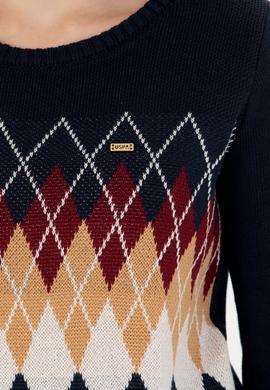 Kadın Lacivert Balıkçı Yaka Kazak - 50272046006