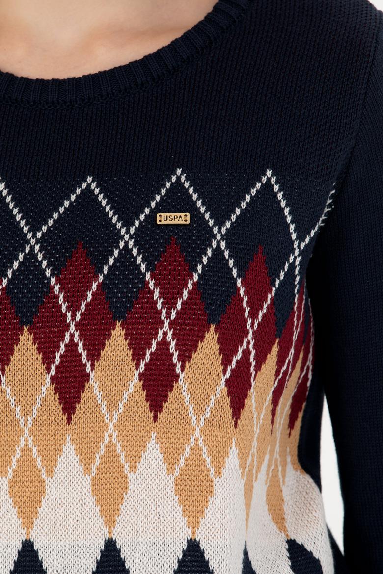 Kadın Lacivert Balıkçı Yaka Kazak - 50272046006