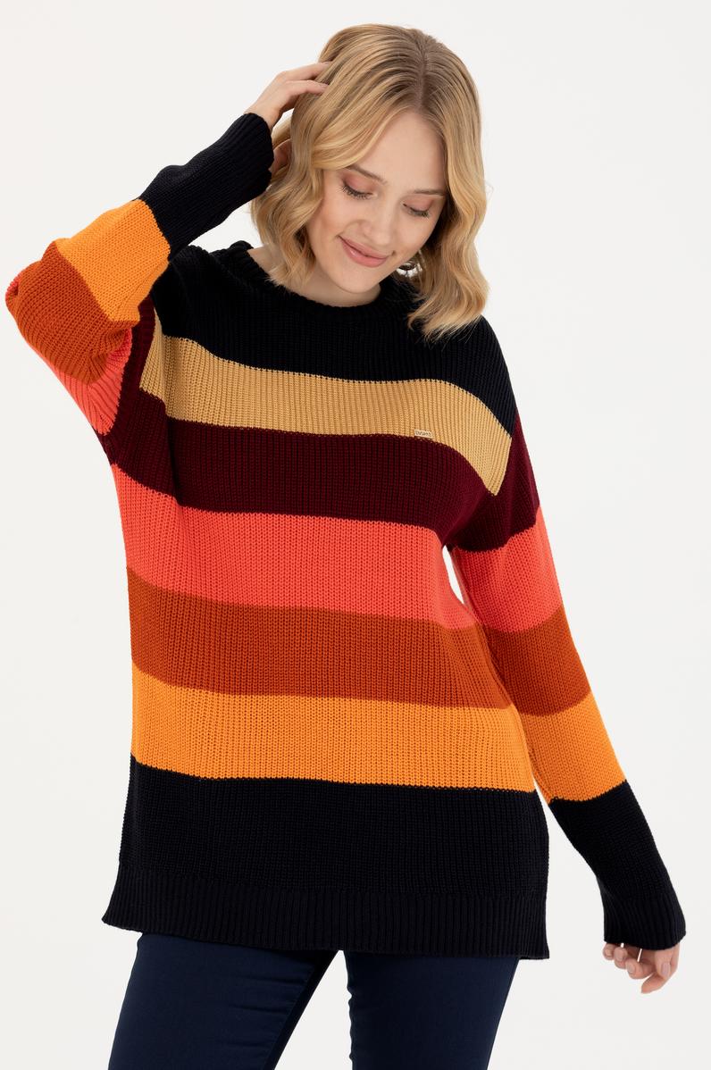 Kadın Lacivert Bisiklet Yaka Kazak