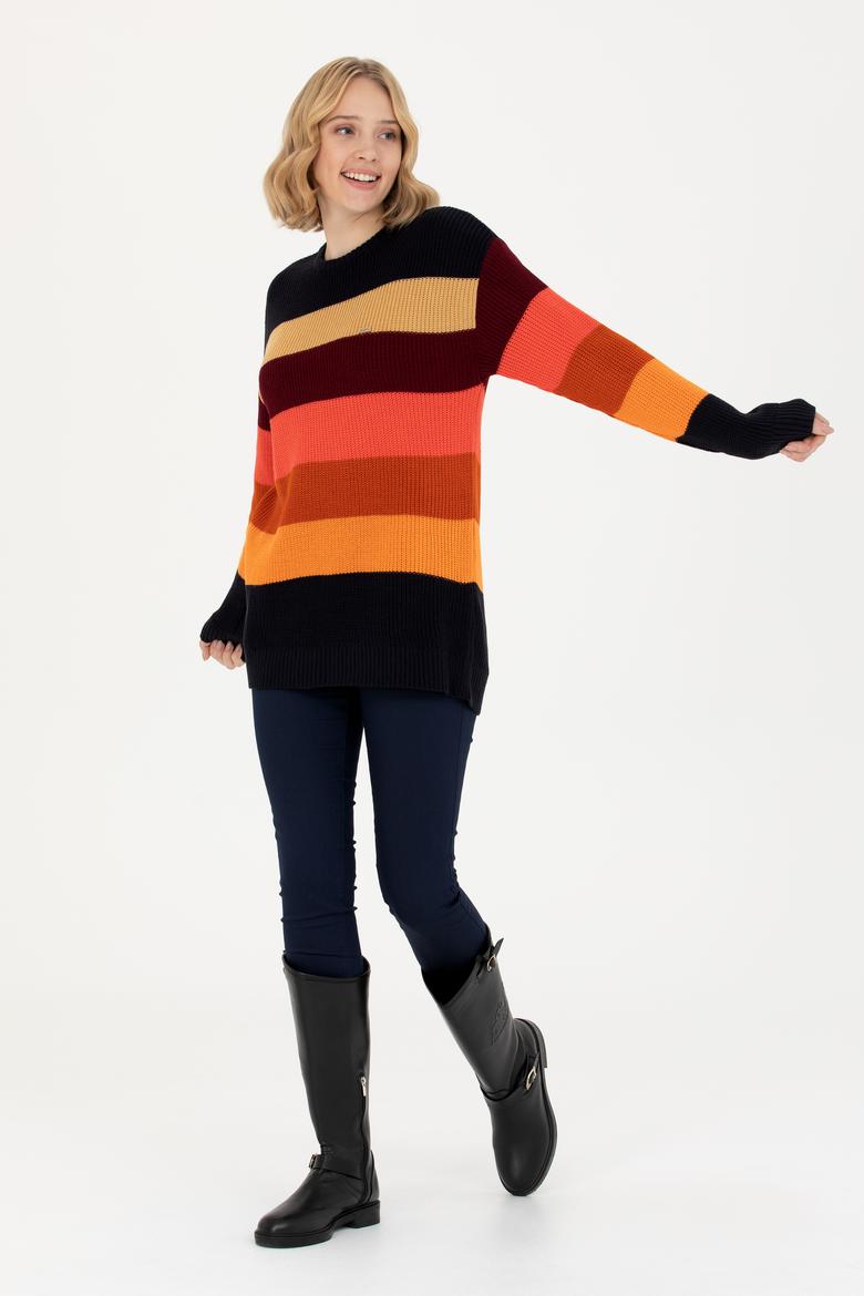 Kadın Lacivert Bisiklet Yaka Kazak - 50272042006