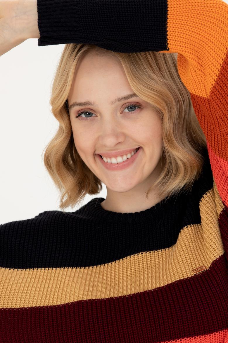 Kadın Lacivert Bisiklet Yaka Kazak - 50272042006