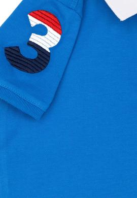 Erkek Çocuk Saks Mavi Basic Polo Yaka Tişört - 50263006207