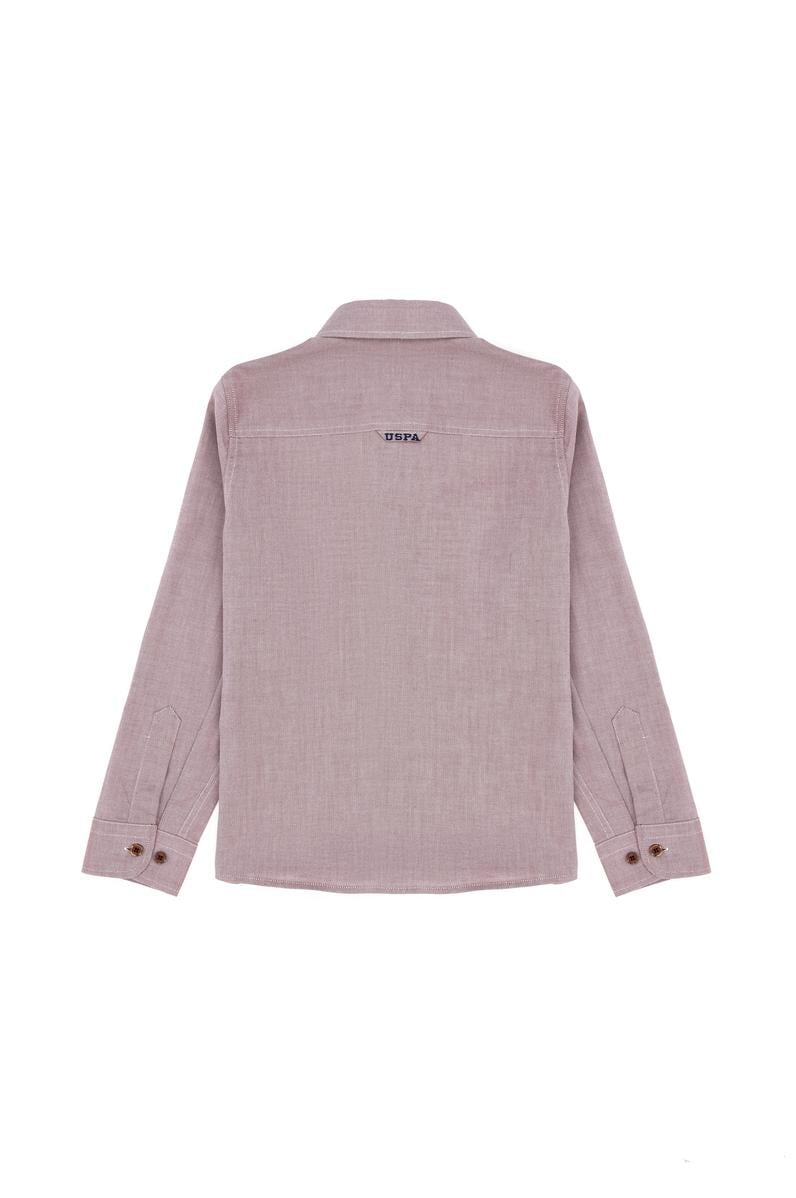 Erkek Çocuk Vişne Uzun Kollu Basic Gömlek