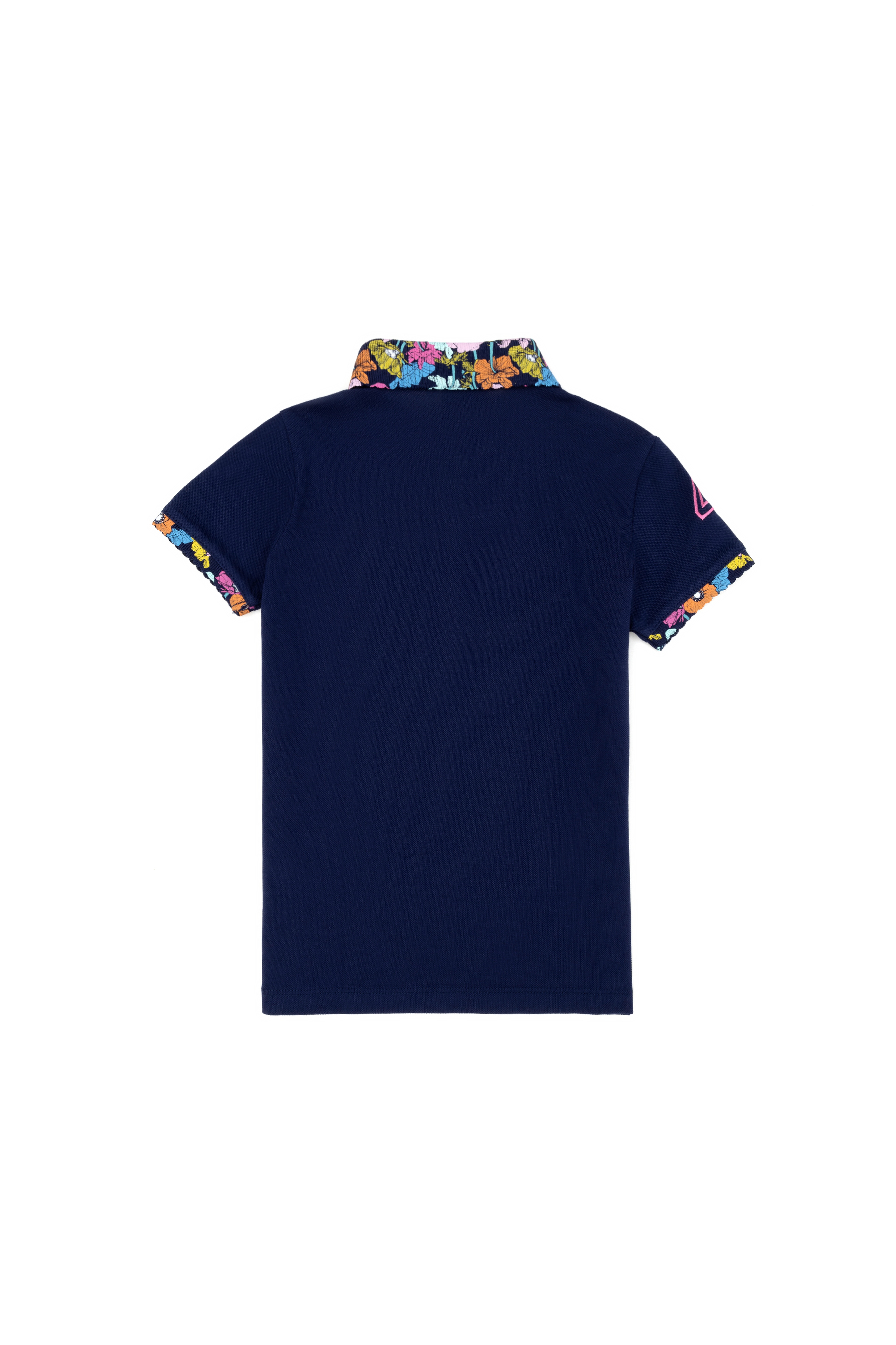 Kız Çocuk Lacivert Basic Polo Yaka Tişört