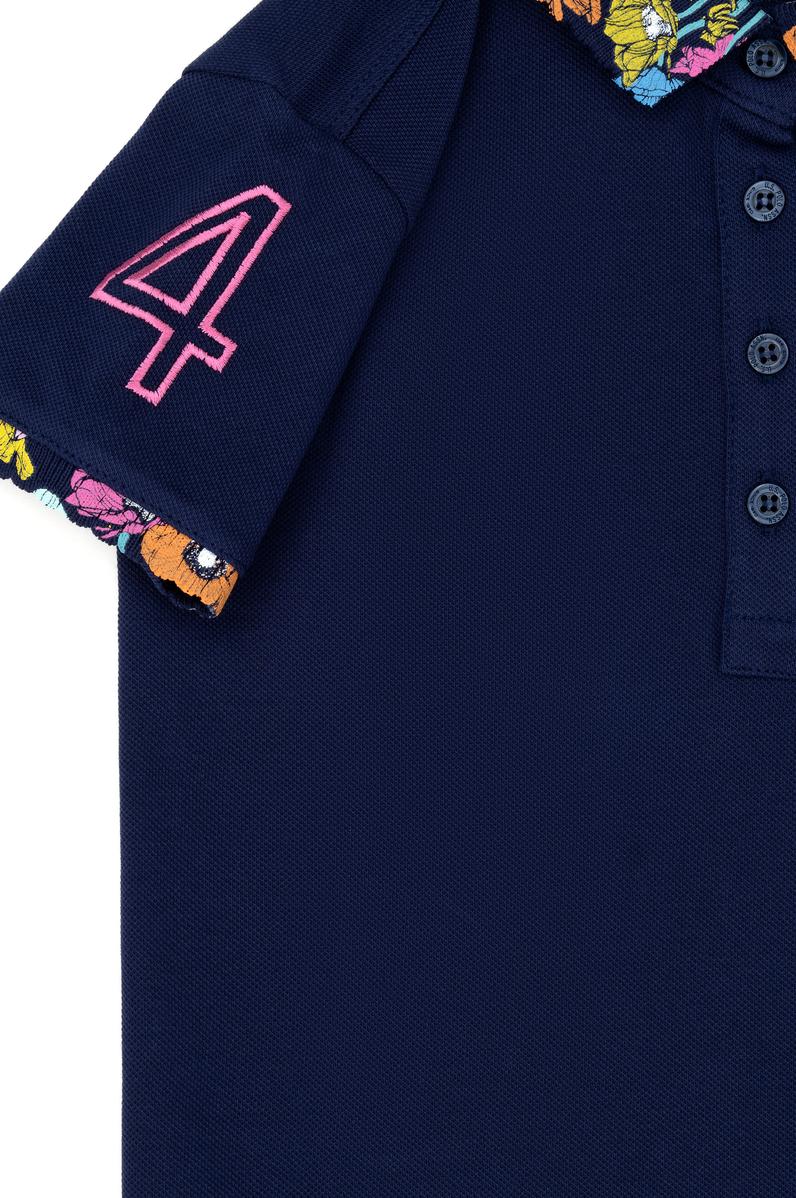 Kız Çocuk Lacivert Basic Polo Yaka Tişört