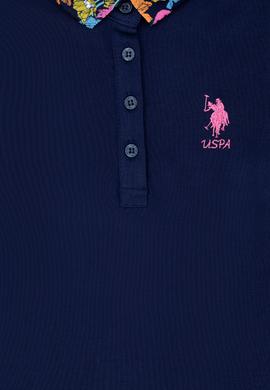 Kız Çocuk Lacivert Basic Polo Yaka Tişört - 50265667111