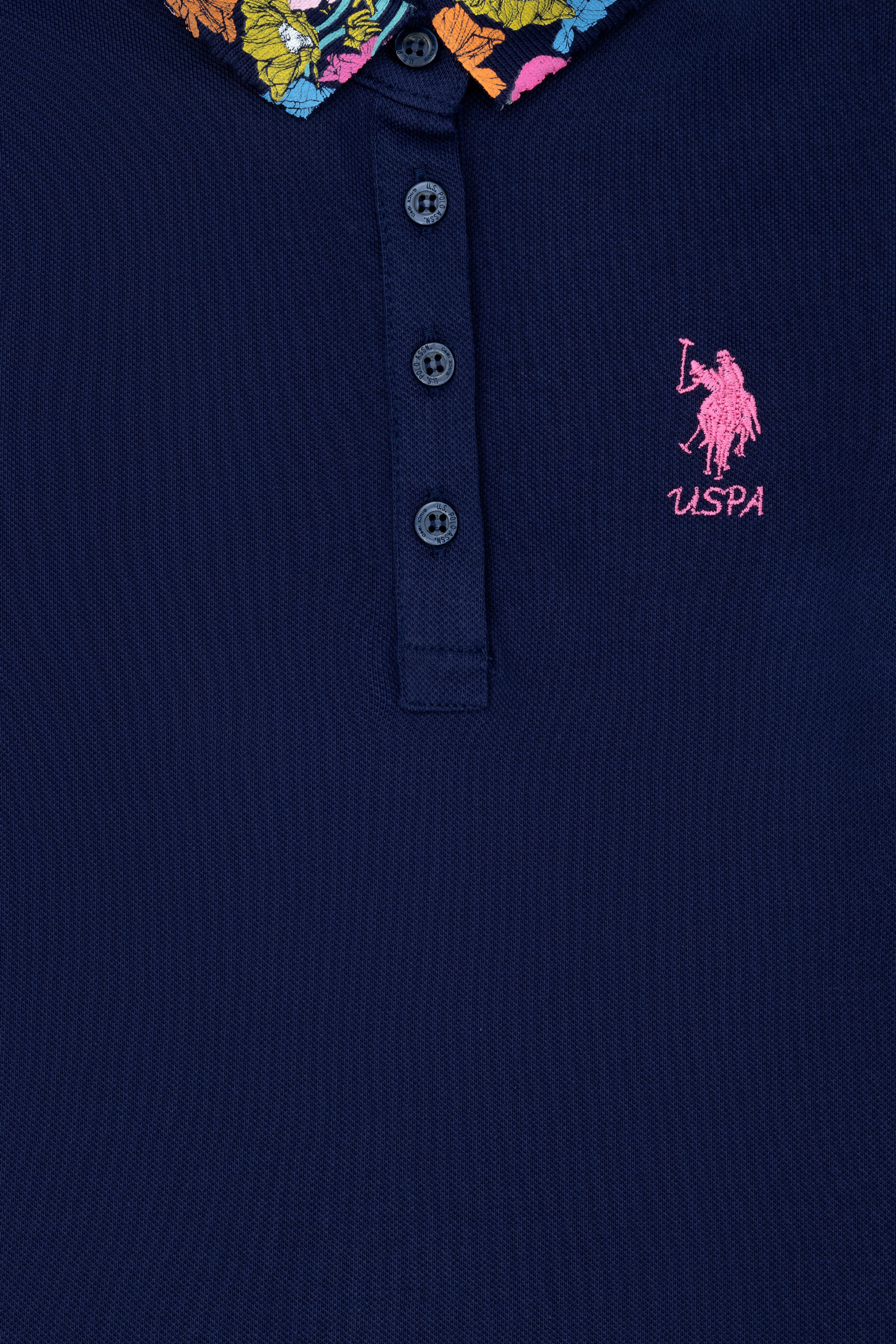 Kız Çocuk Lacivert Basic Polo Yaka Tişört