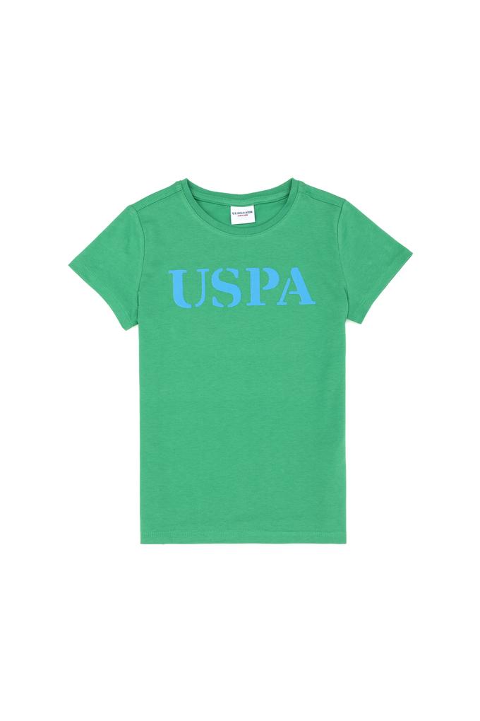 Çocuk Yeşil Basic Bisiklet Yaka Tişört