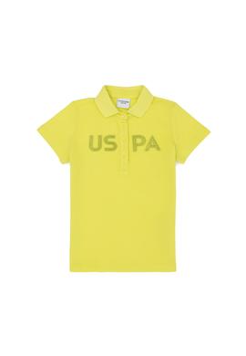 Kız Çocuk Neon Sarı Polo Yaka Tişört - 50263649014