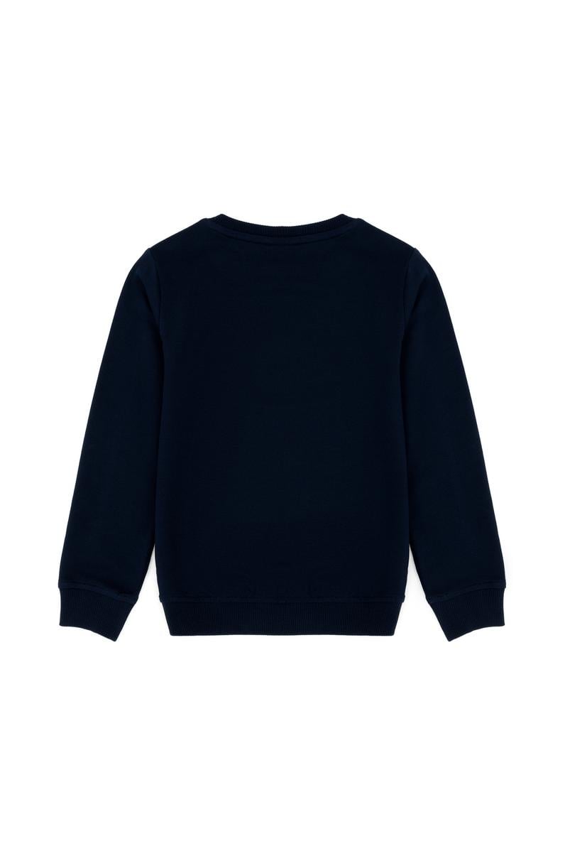 Çocuk Lacivert Basic Bisiklet Yaka Sweatshirt