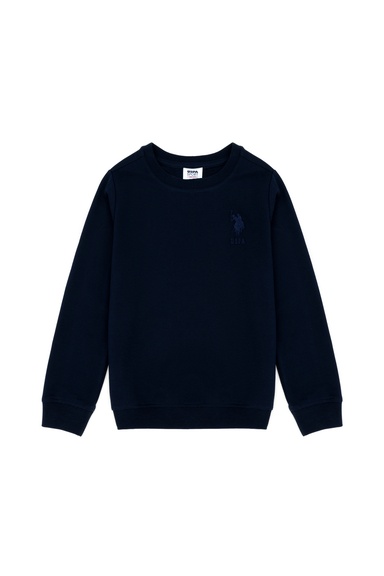 Çocuk Lacivert Basic Bisiklet Yaka Sweatshirt