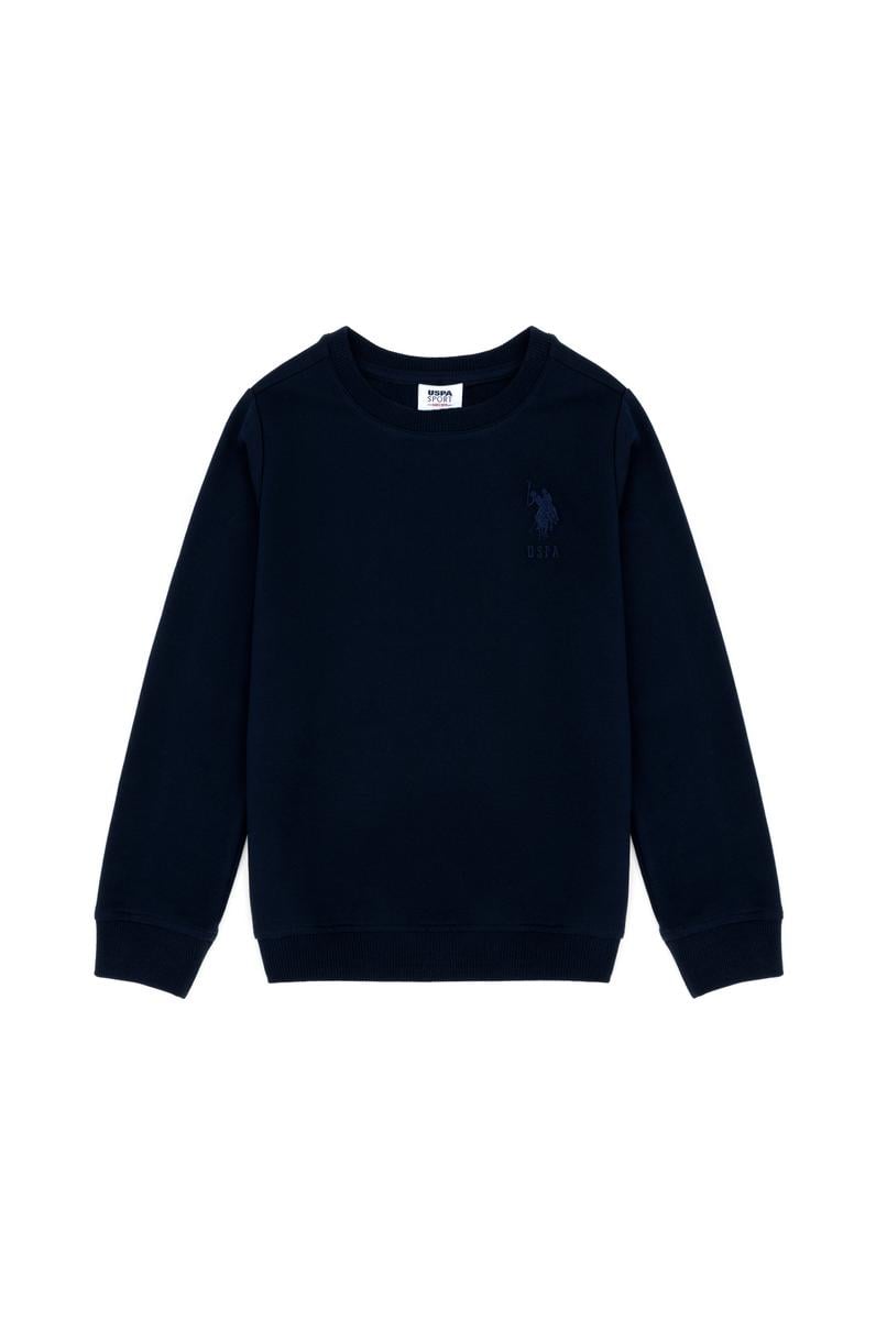 Çocuk Lacivert Basic Bisiklet Yaka Sweatshirt