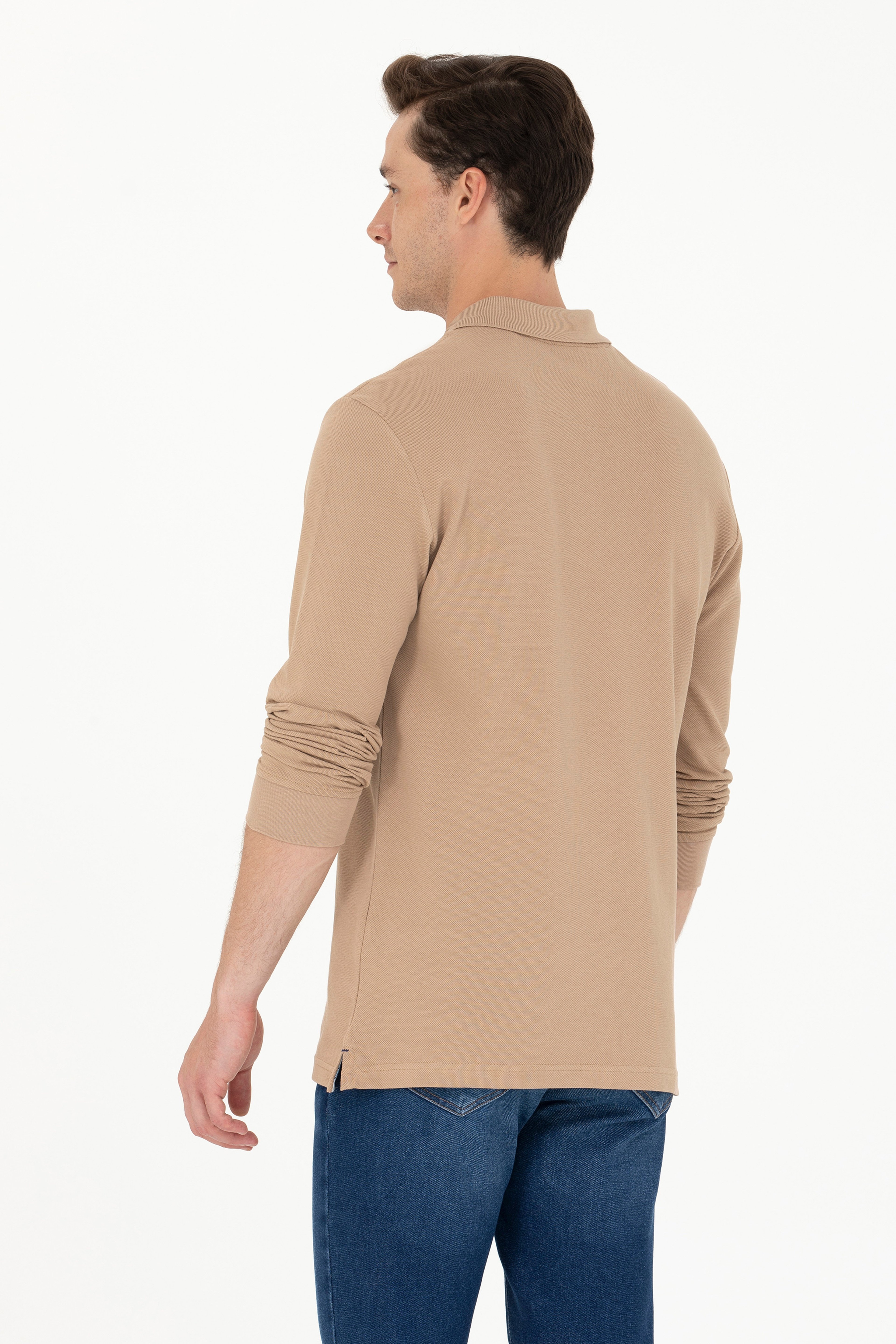 Erkek Camel Basic Sweatshirt - Image 5