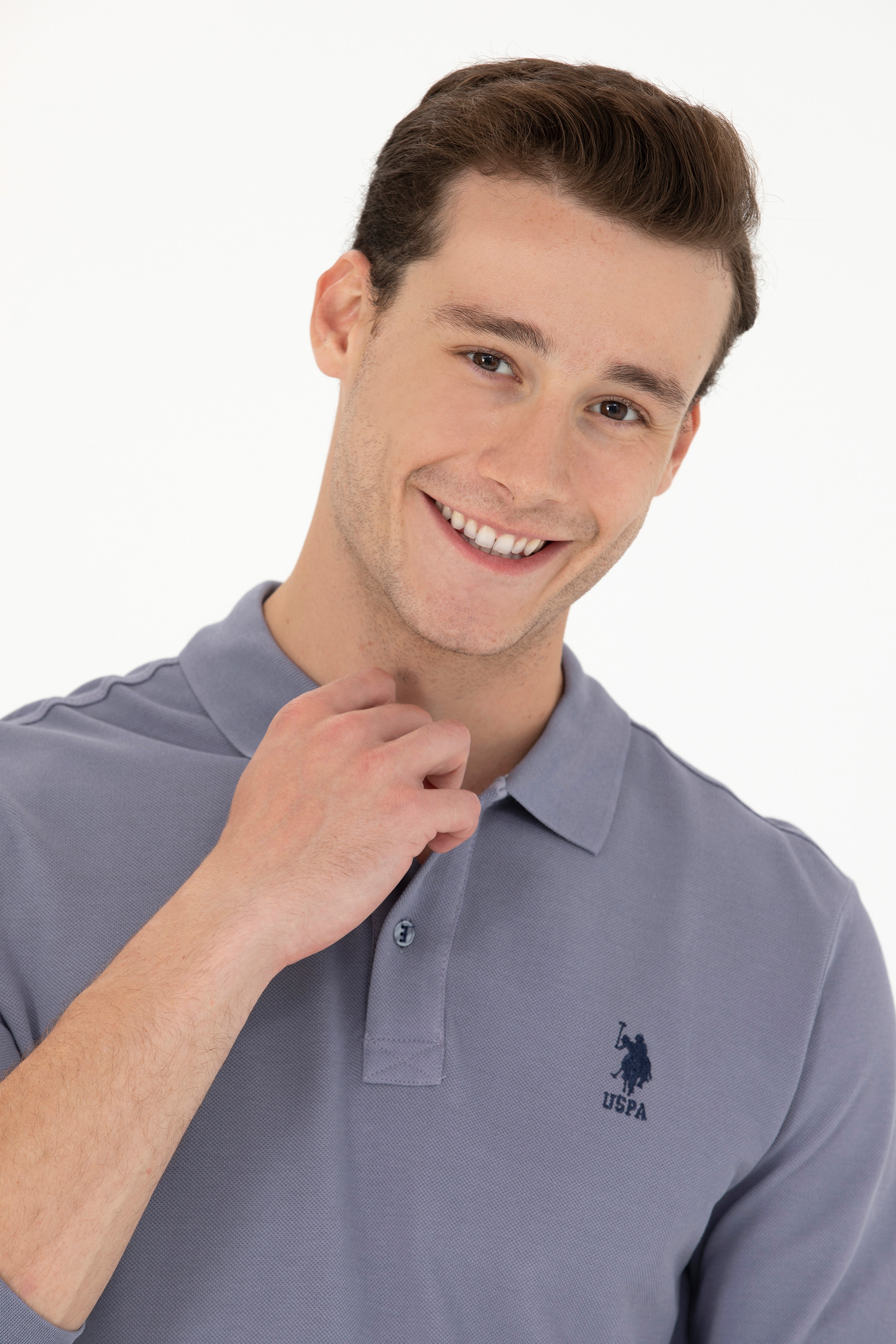 Erkek Gri Basic Sweatshirt - Image 2