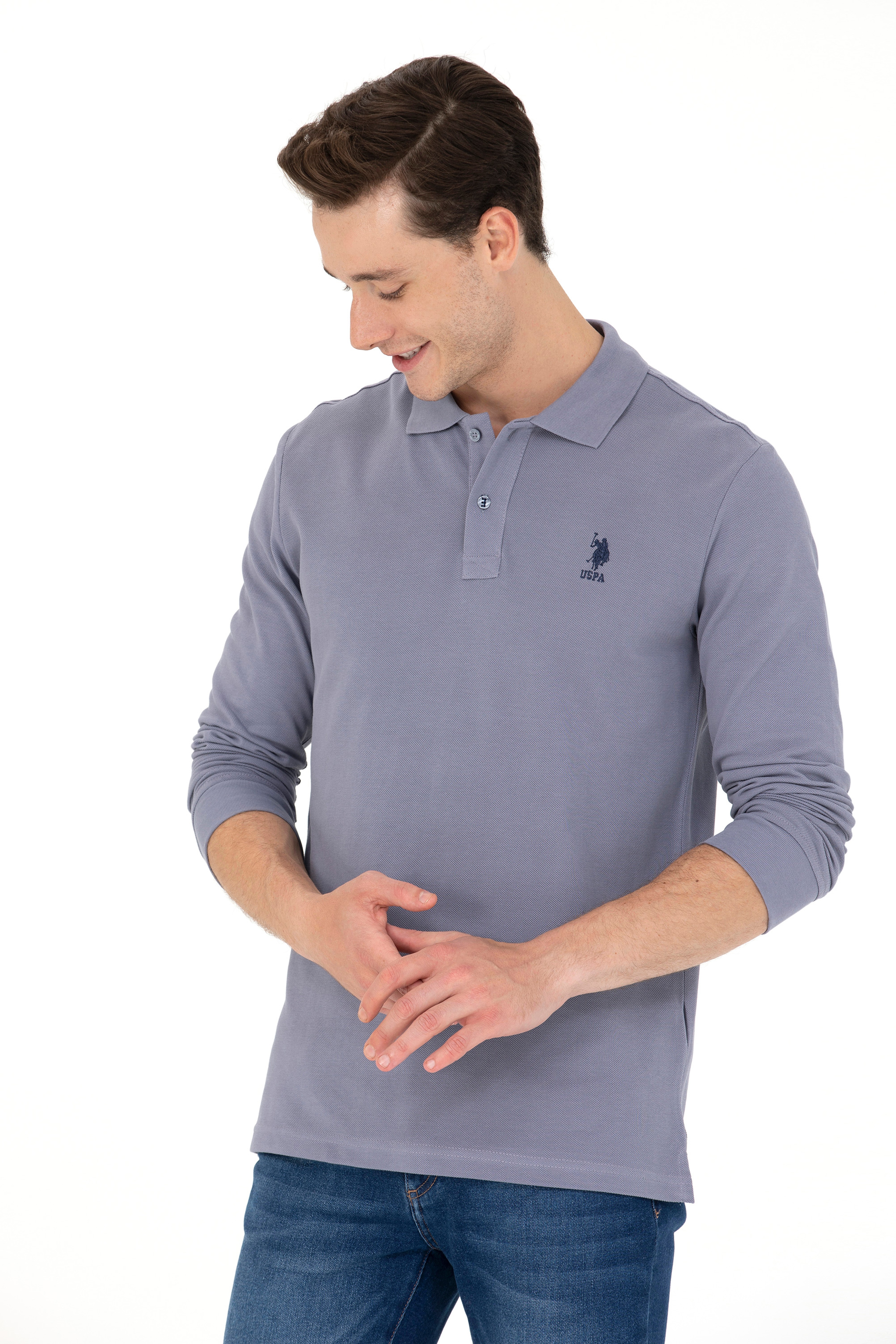 Erkek Gri Basic Sweatshirt