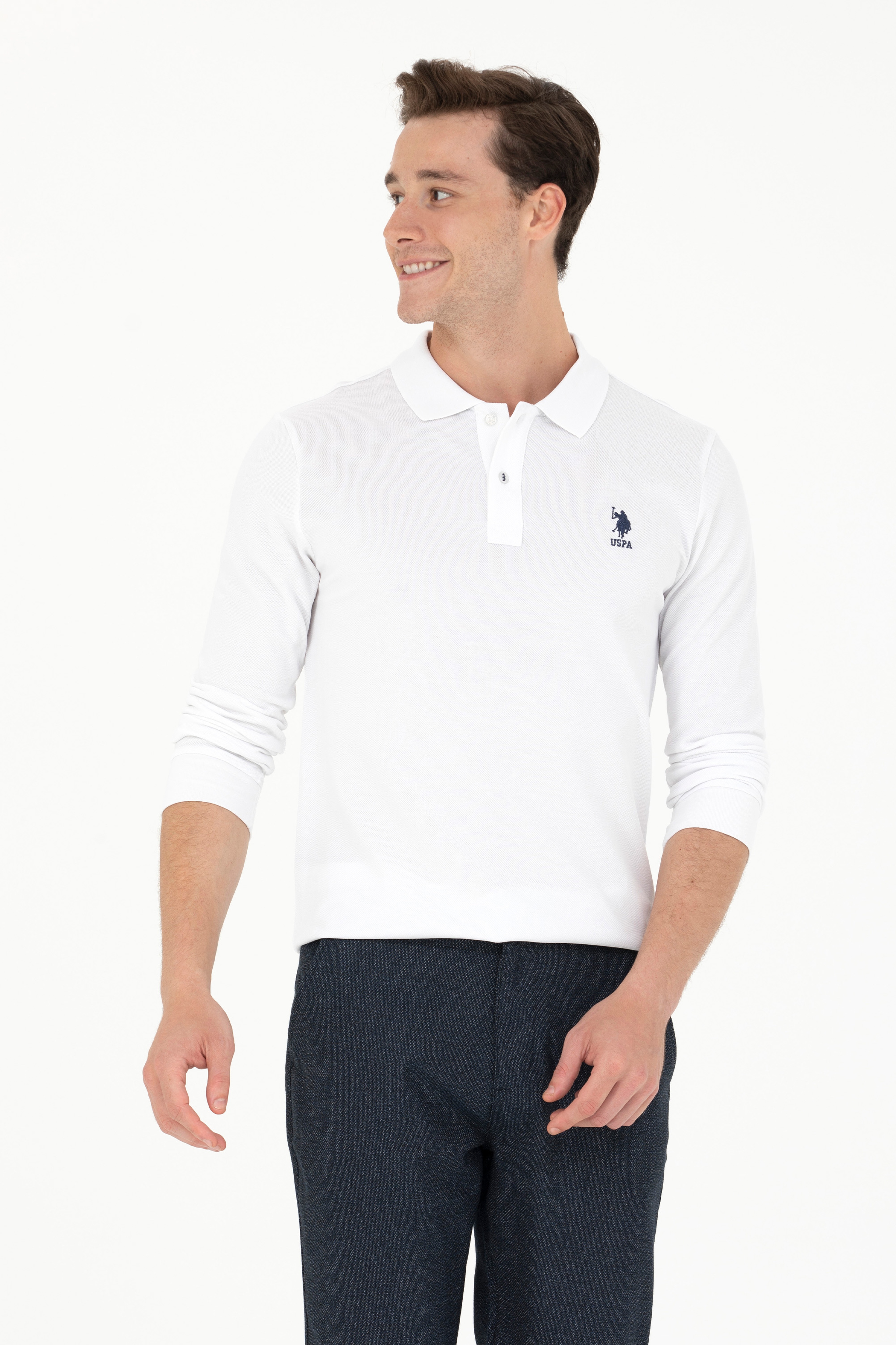 Erkek Beyaz Basic Sweatshirt - Image 1