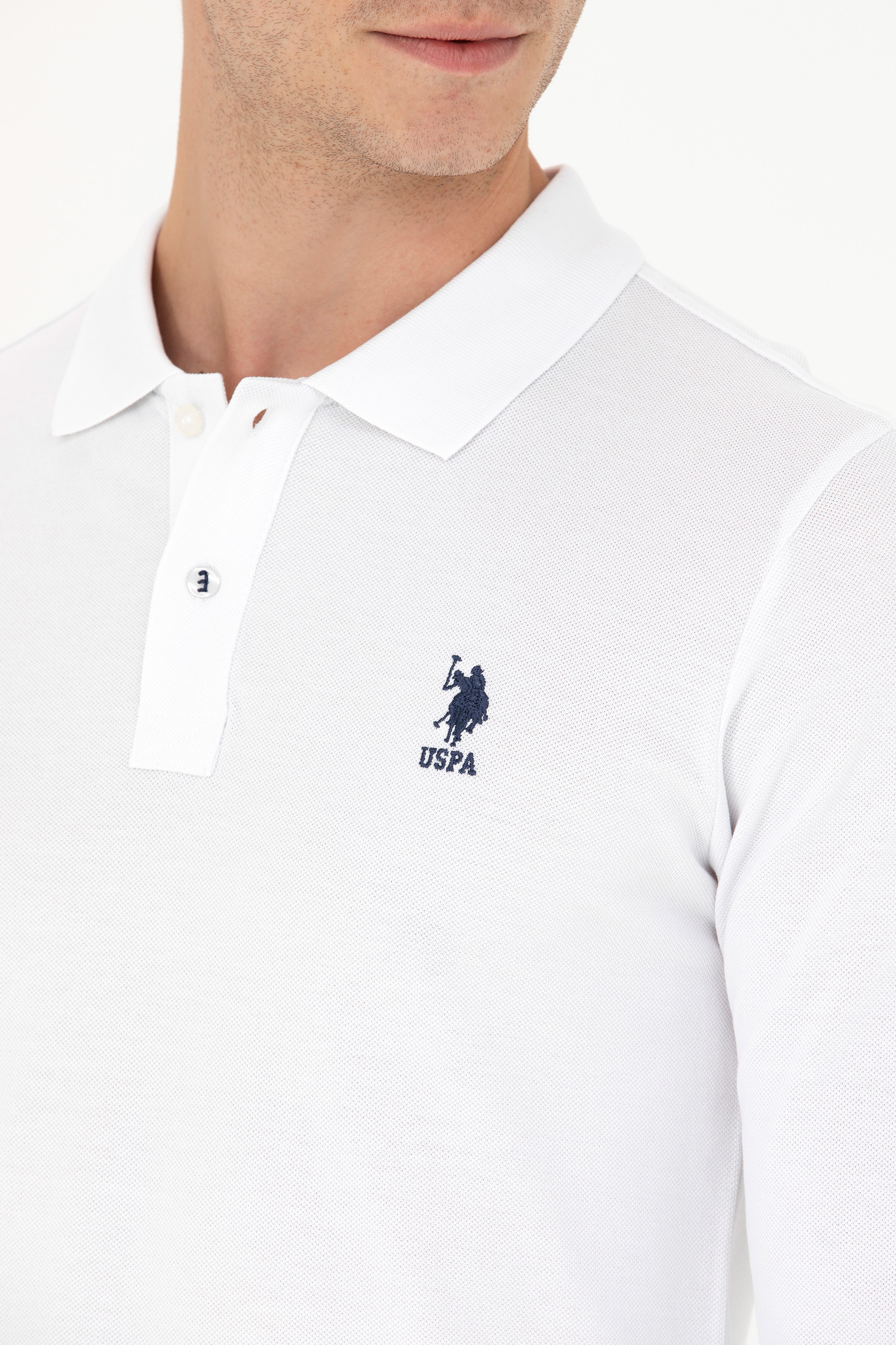 Erkek Beyaz Basic Sweatshirt - Image 7